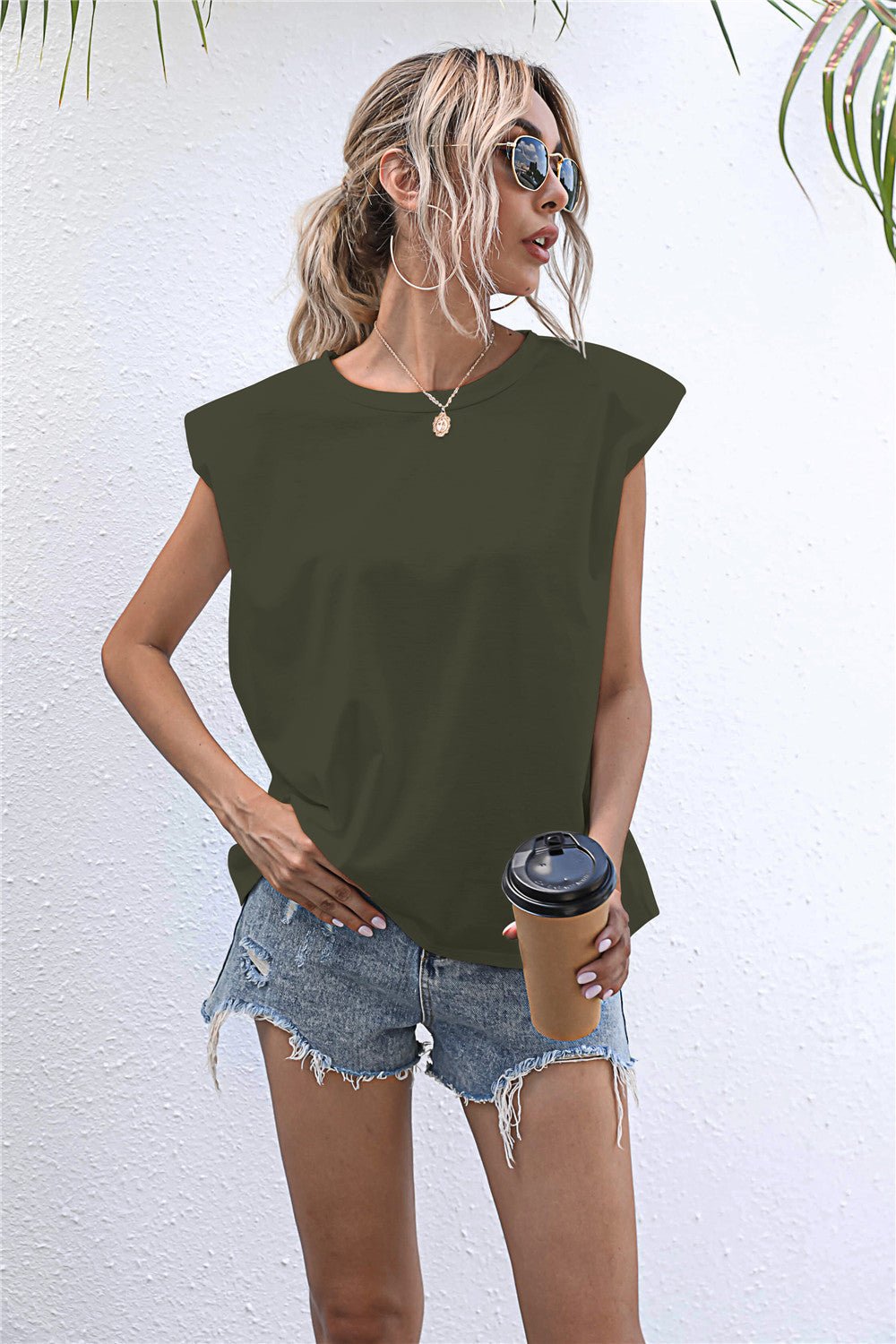 Elegant Round Neck Cap Sleeve Tee - adritiX
