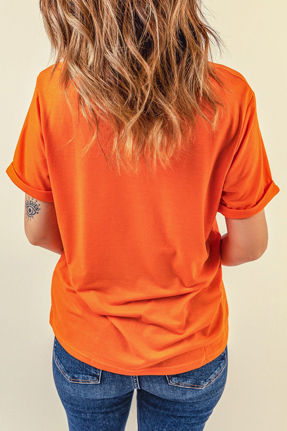 Elegant Round Neck Cuffed Short Sleeve Tee - adritiX