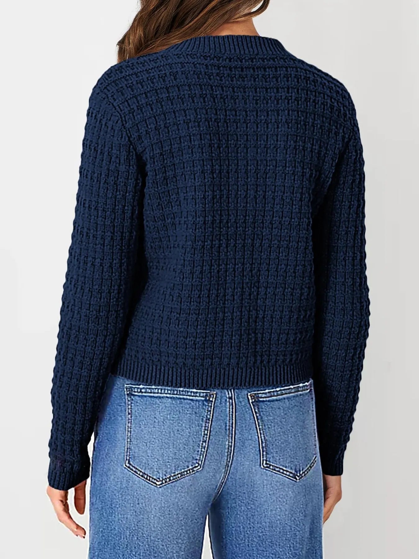 Elegant Textured Knit Button - Front Cardigan - adritiX