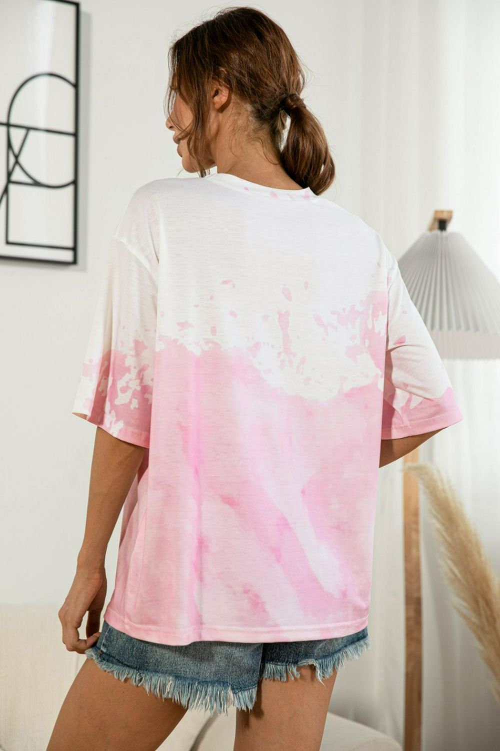 Elegant Tie - Dye Round Neck Tee Shirt - adritiX