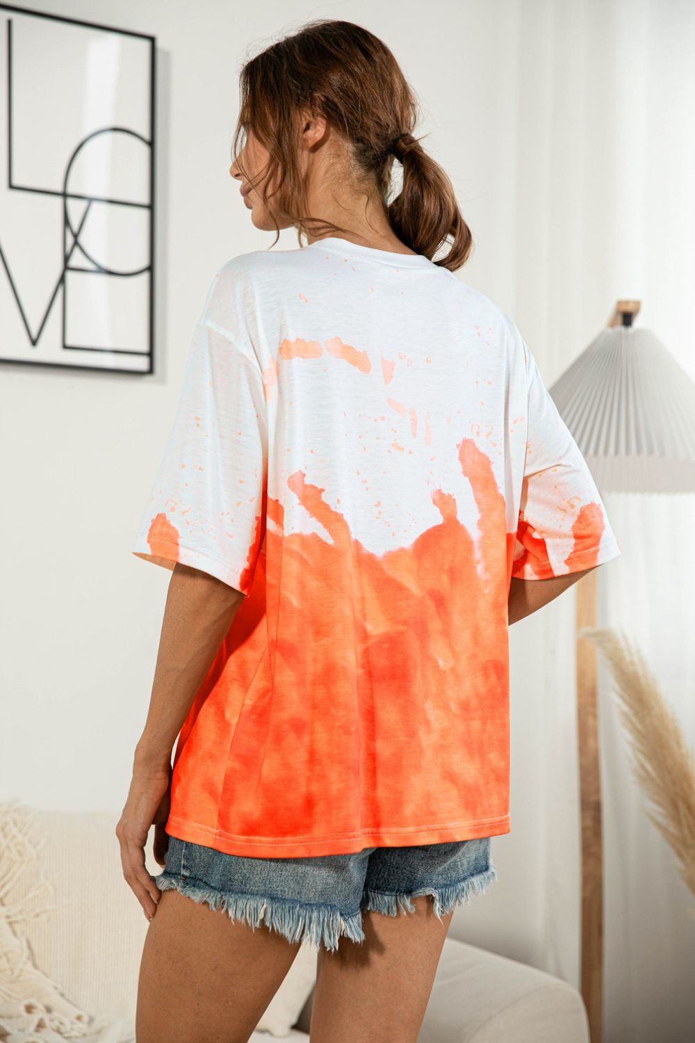 Elegant Tie - Dye Round Neck Tee Shirt - adritiX