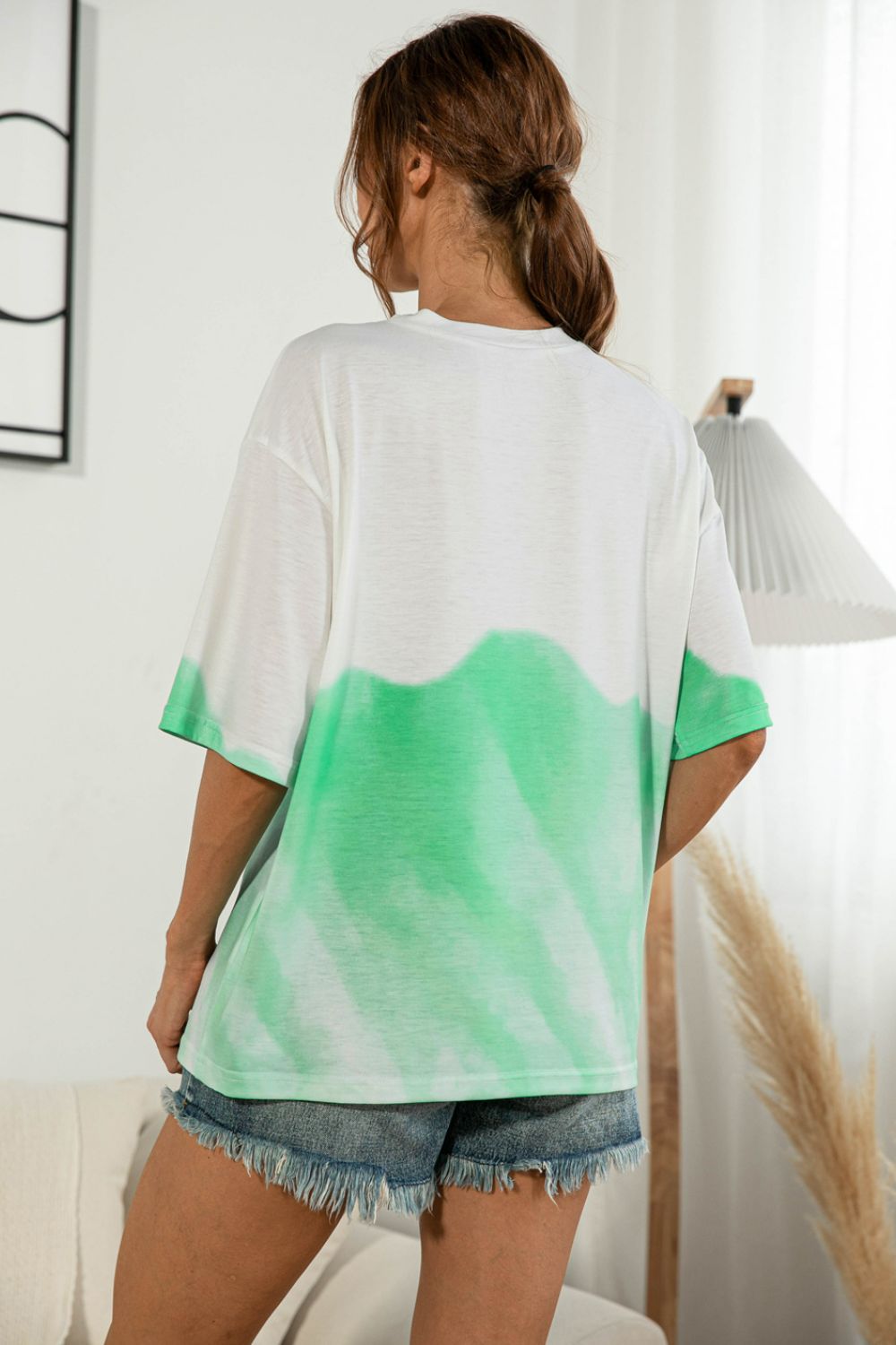 Elegant Tie - Dye Round Neck Tee Shirt - adritiX