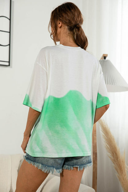 Elegant Tie - Dye Round Neck Tee Shirt - adritiX
