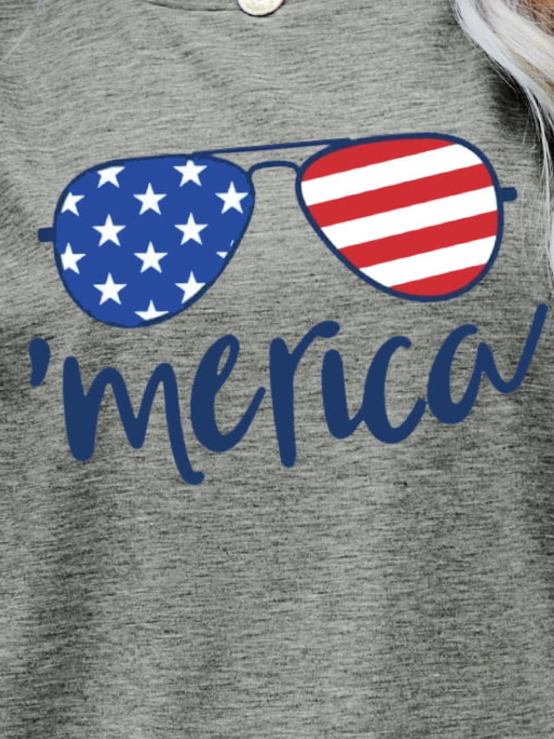 Elegant US Flag Glasses Graphic Tee - adritiX