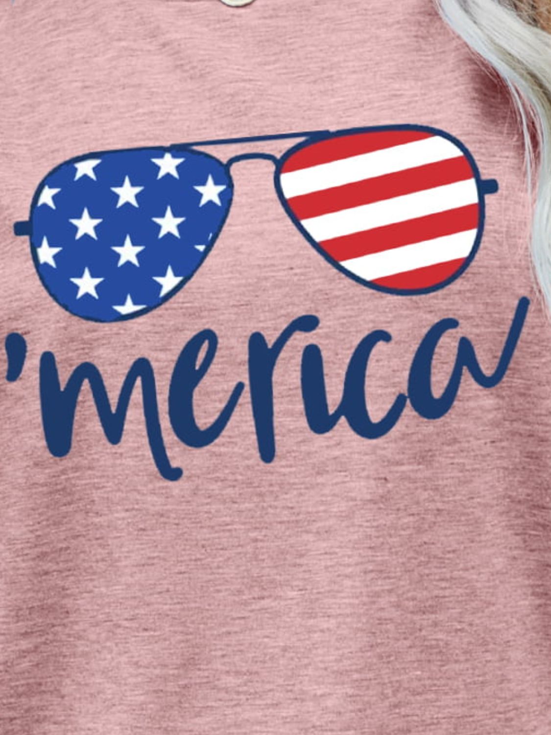Elegant US Flag Glasses Graphic Tee - adritiX