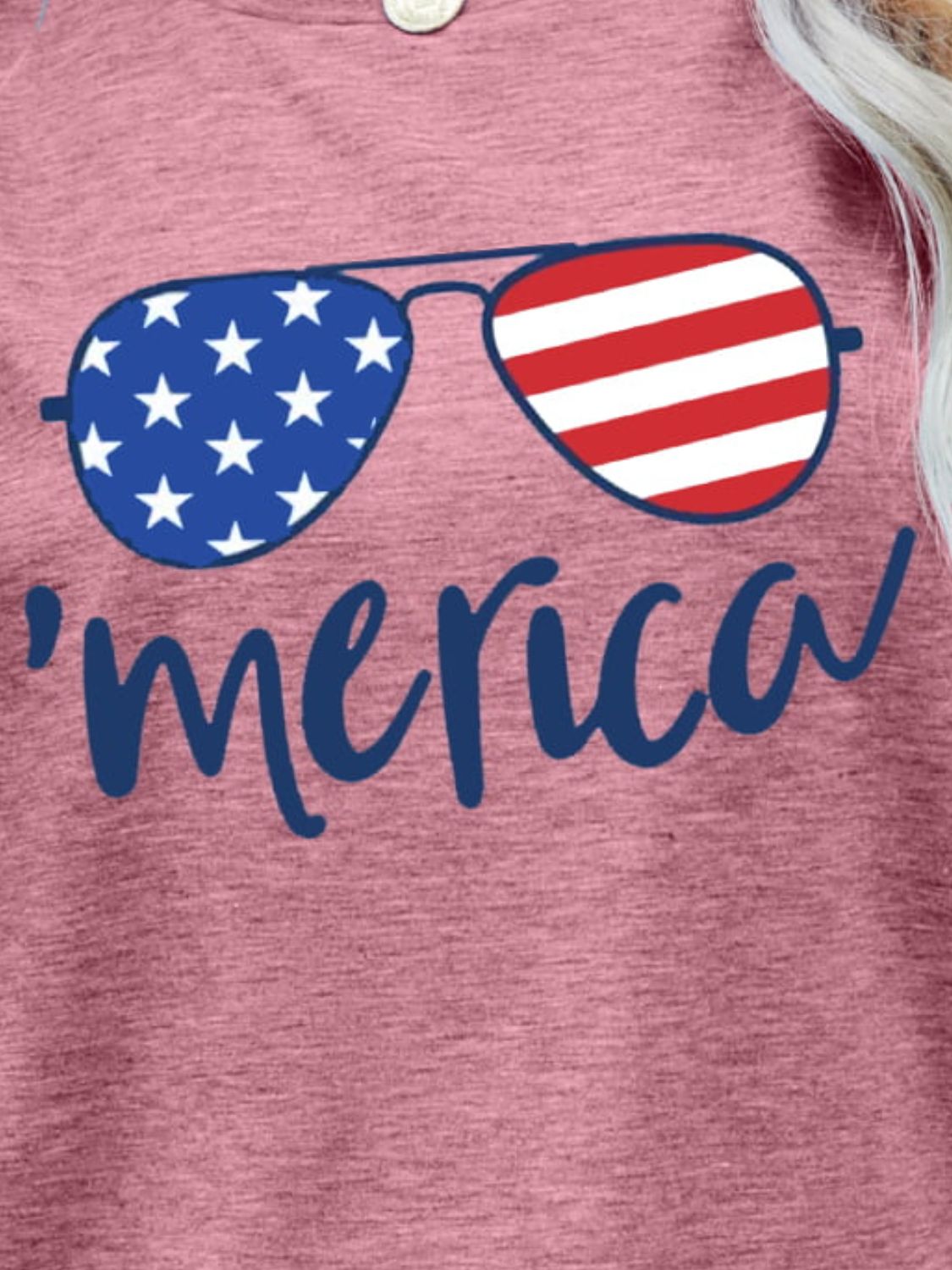 Elegant US Flag Glasses Graphic Tee - adritiX