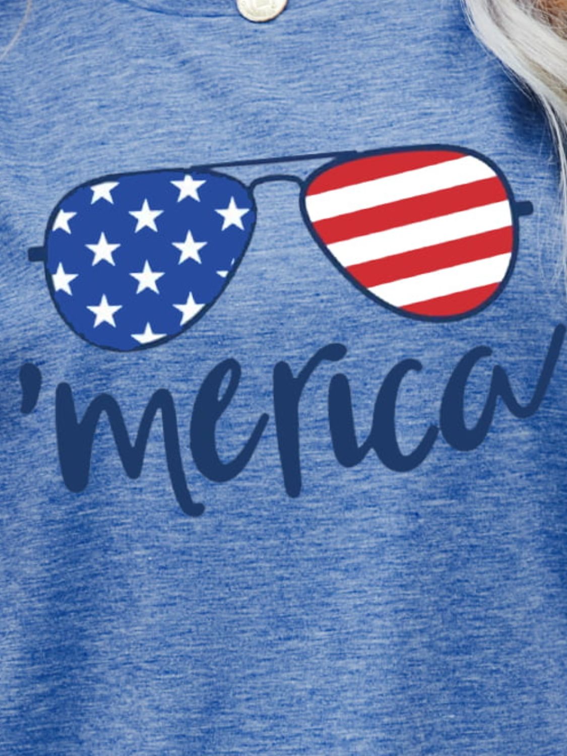 Elegant US Flag Glasses Graphic Tee - adritiX