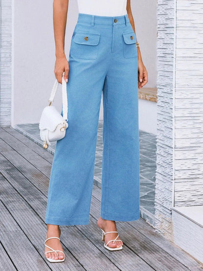 Elevate Your Style High Waist Wide Leg Pants for Effortless Elegance - adritiX