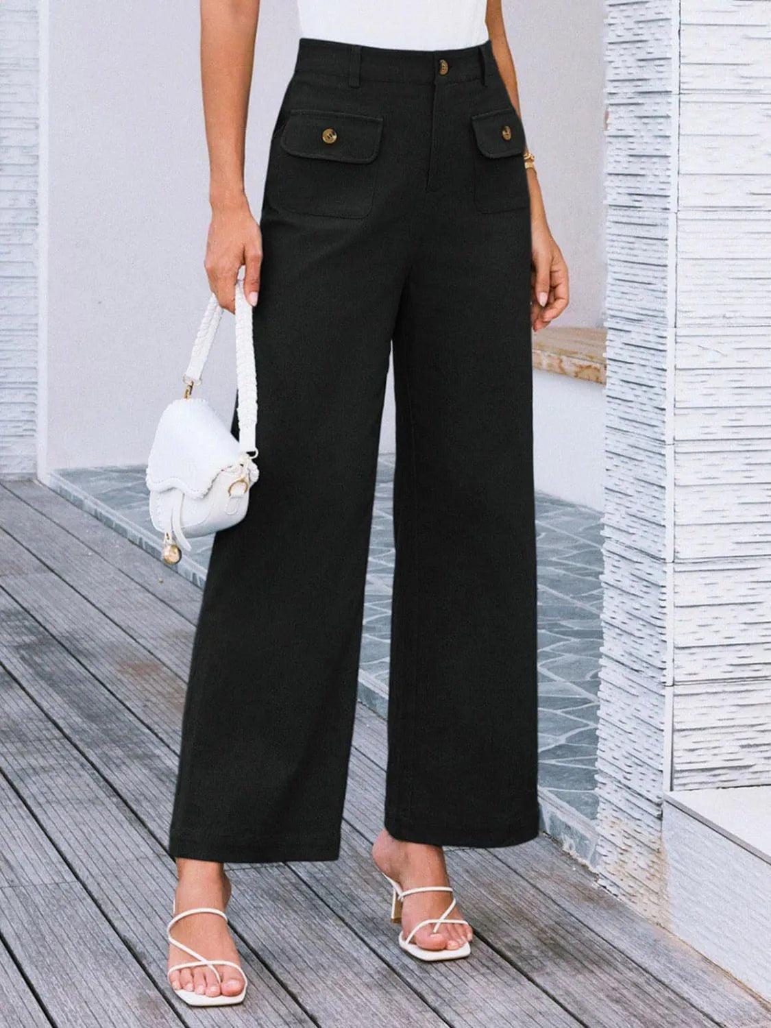 Elevate Your Style High Waist Wide Leg Pants for Effortless Elegance - adritiX