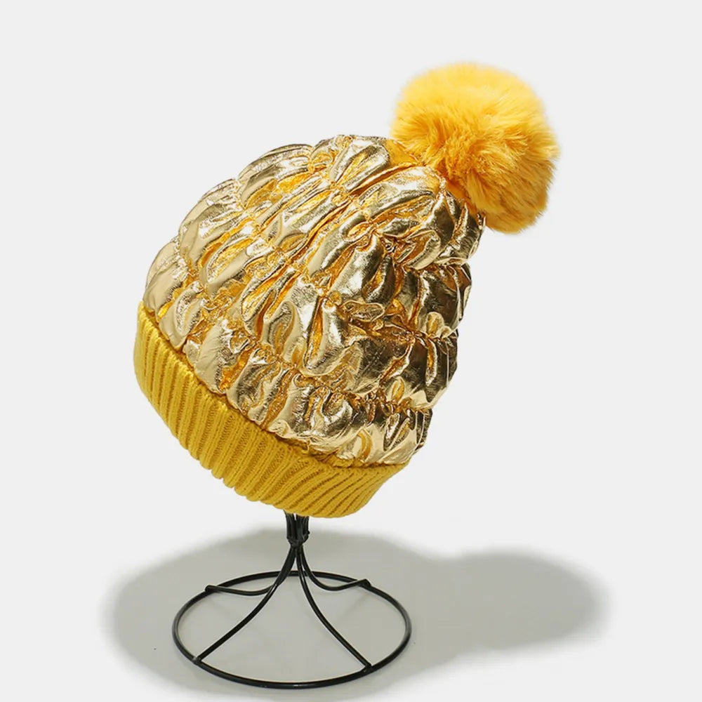 Thermal Knit Hat with Pompom - adritiX