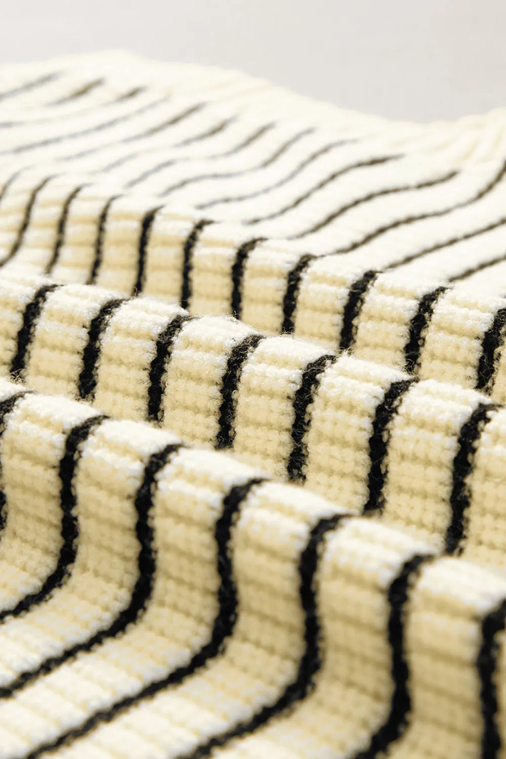 Stripe Turn-Down Johnny Collar Sweater Vest - adritiX