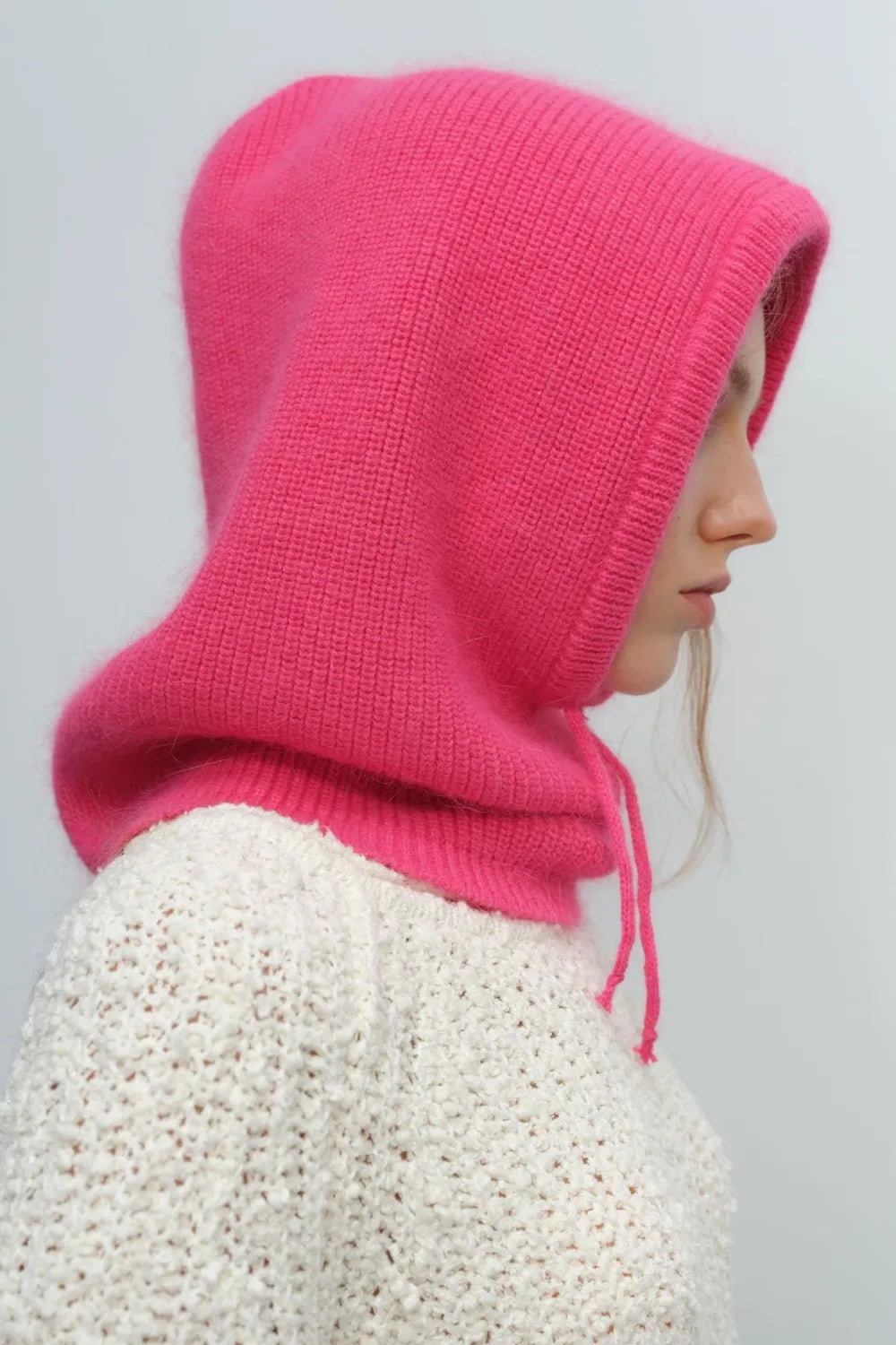 Drawstring Solid Color Thermal Knit Hat - adritiX