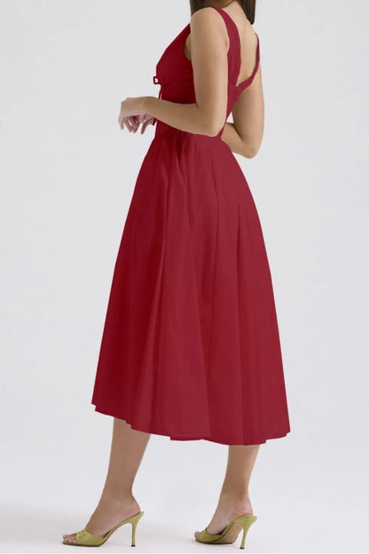 Chic & Sleek Ruched V-Neck Dress with Pockets – Effortless Style for Every Occasion - adritiX
