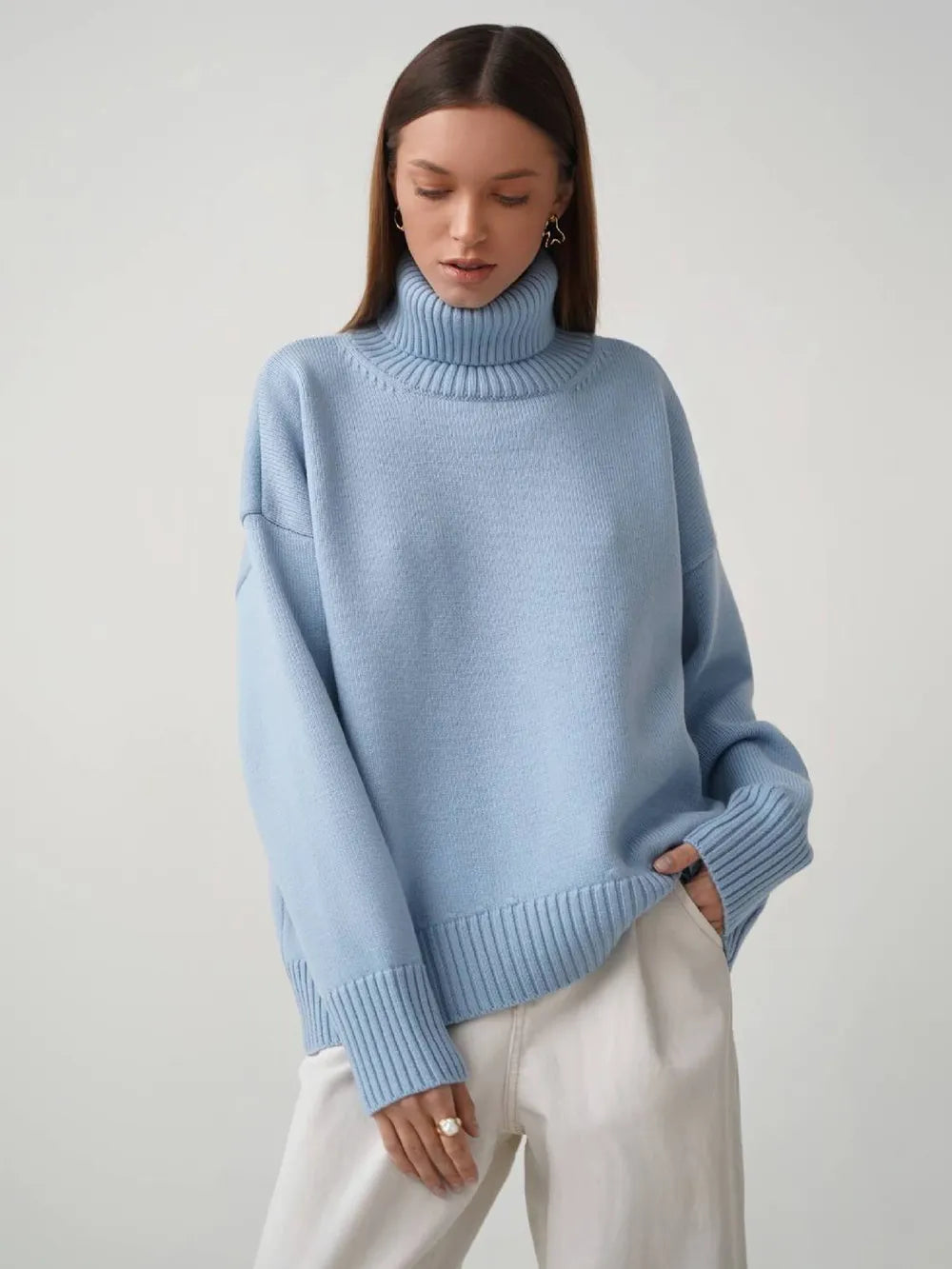 Turtleneck Long Sleeve Sweater - adritiX