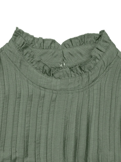 Ruffled Mock Neck Cap Sleeve Mini Dress - adritiX