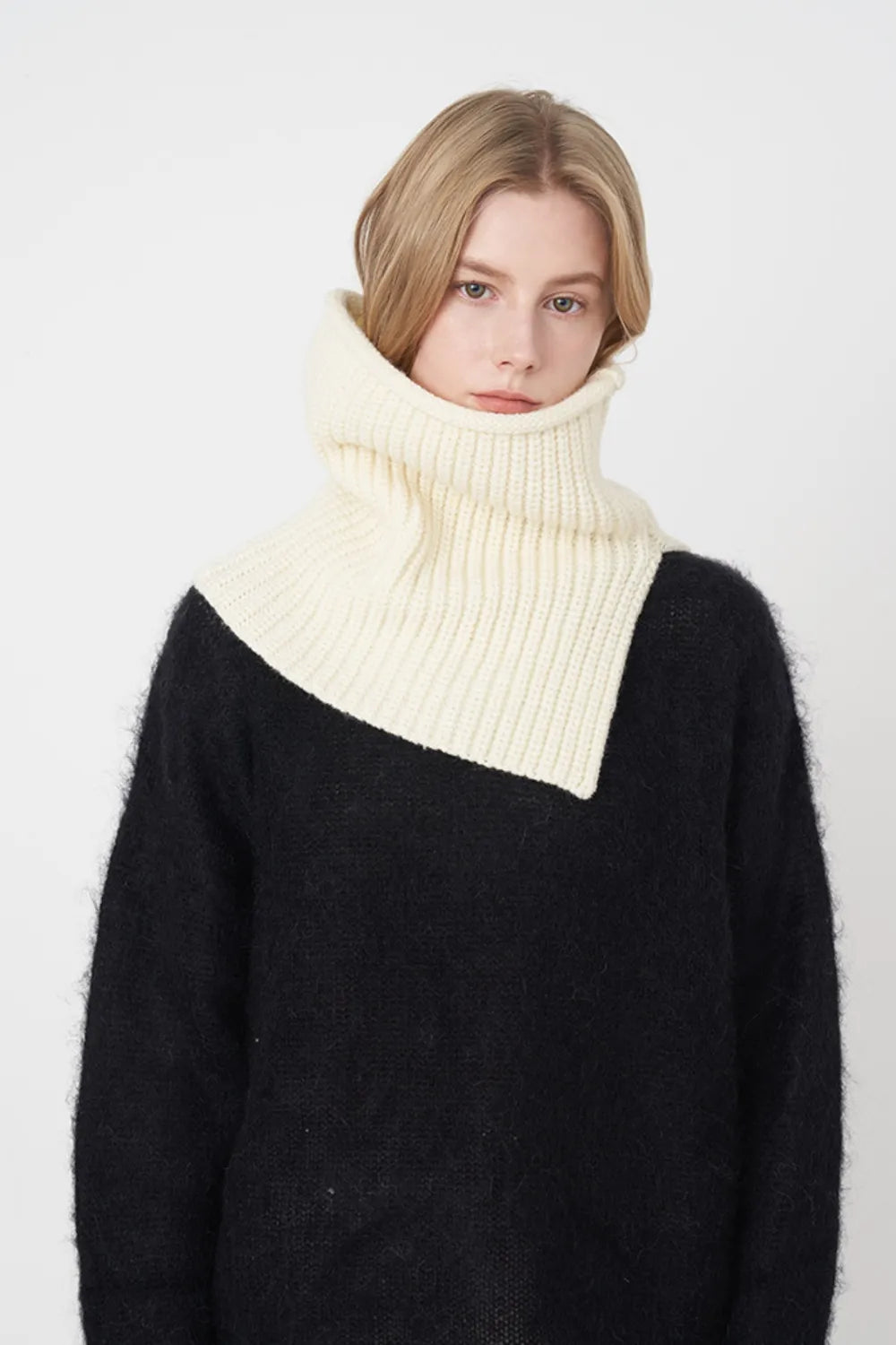 Slit Pullover Knit Scarf - adritiX
