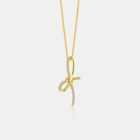 Zircon Bow Pendant Necklace - adritiX