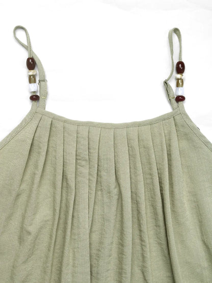 Pleated Adjustable Strap Cami Dress - adritiX