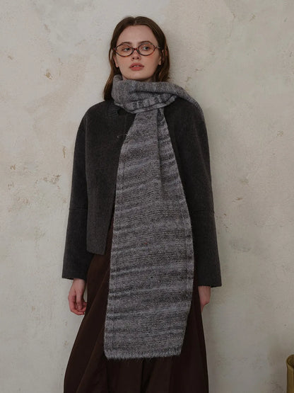Striped Detail Knit Scarf - adritiX