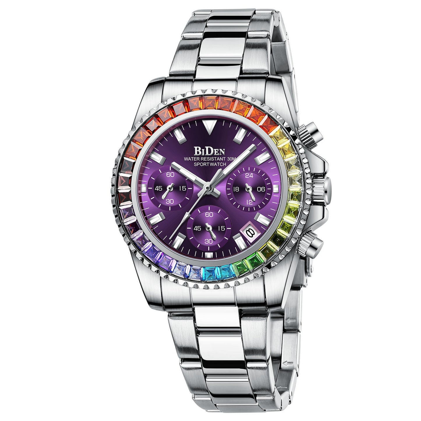 Fashion Steel Band Business Ladies Trend Colored Diamond Watch - adritiX