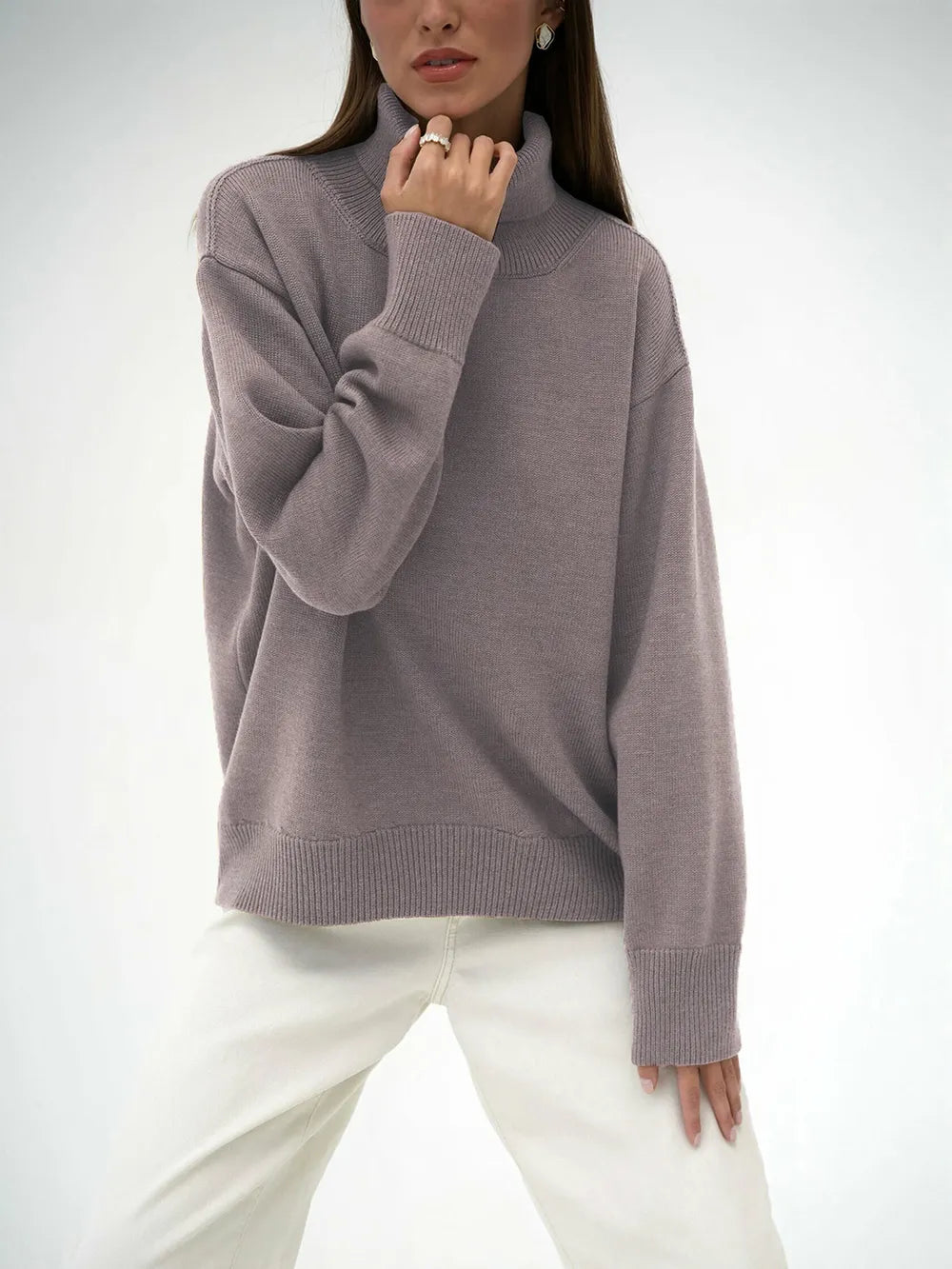Turtleneck Long Sleeve Sweater - adritiX