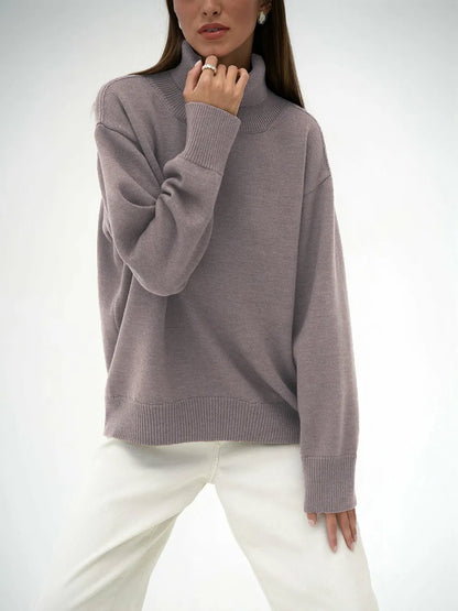 Turtleneck Long Sleeve Sweater - adritiX