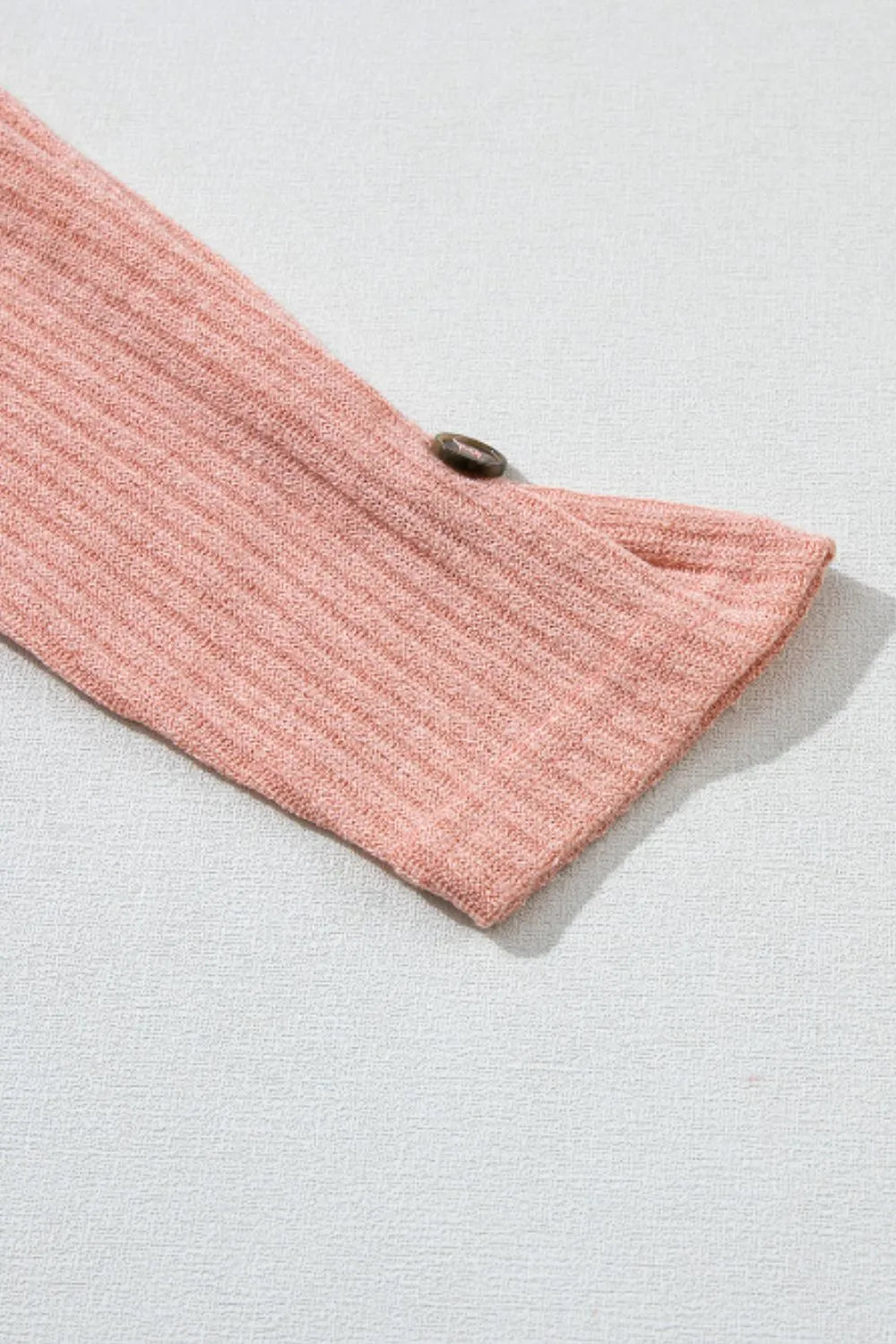 Quarter Button Round Neck Dropped Shoulder Knit Top - adritiX