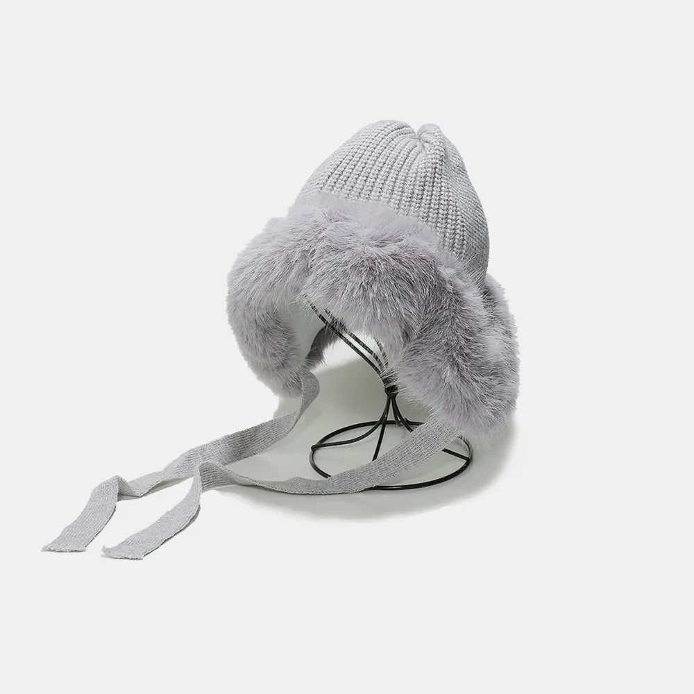 Thermal Tied Fuzzy Winter Hat - adritiX