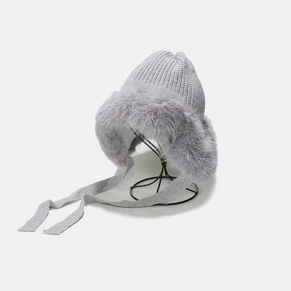Thermal Tied Fuzzy Winter Hat - adritiX
