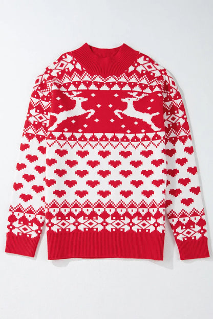 Christmas Element Turtleneck Long Sleeve Sweater - adritiX