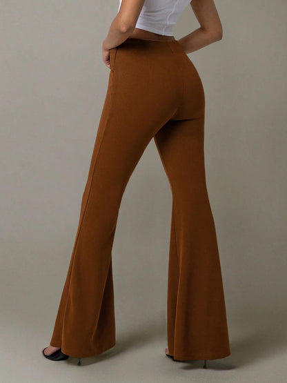 Flare Pants by [Brand Name] | High Waist Design & Chic Buckle Belt - adritiX