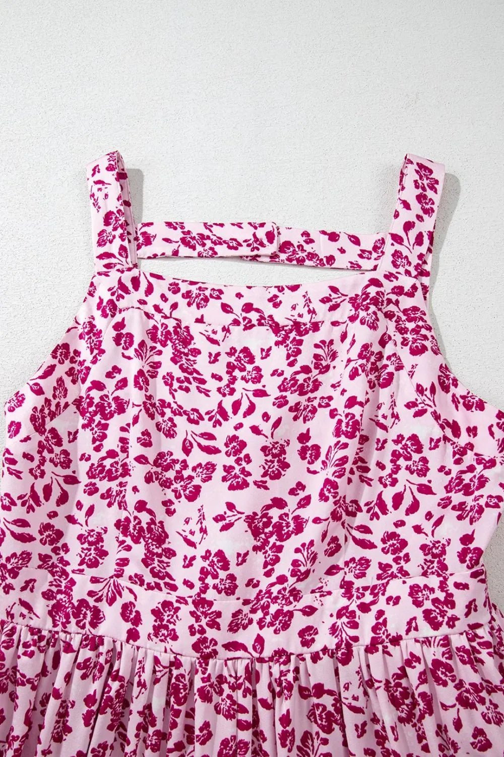 Floral Cutout Back Square Neck Maxi Dress - adritiX