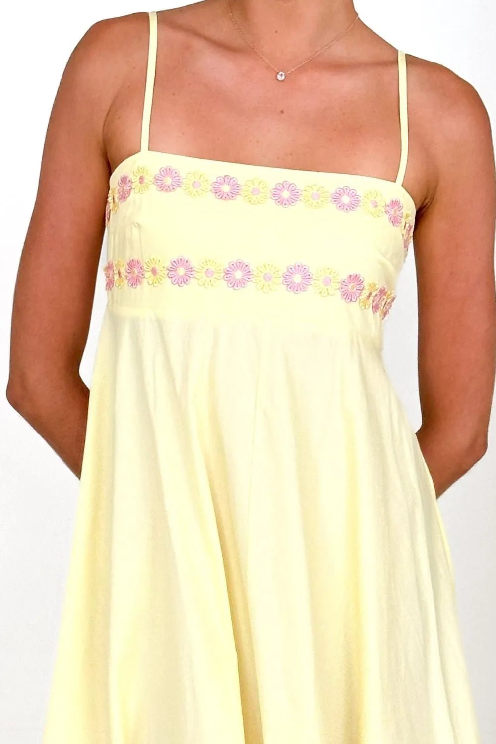 Floral Embroidered Spaghetti Strap Maxi Dress - adritiX