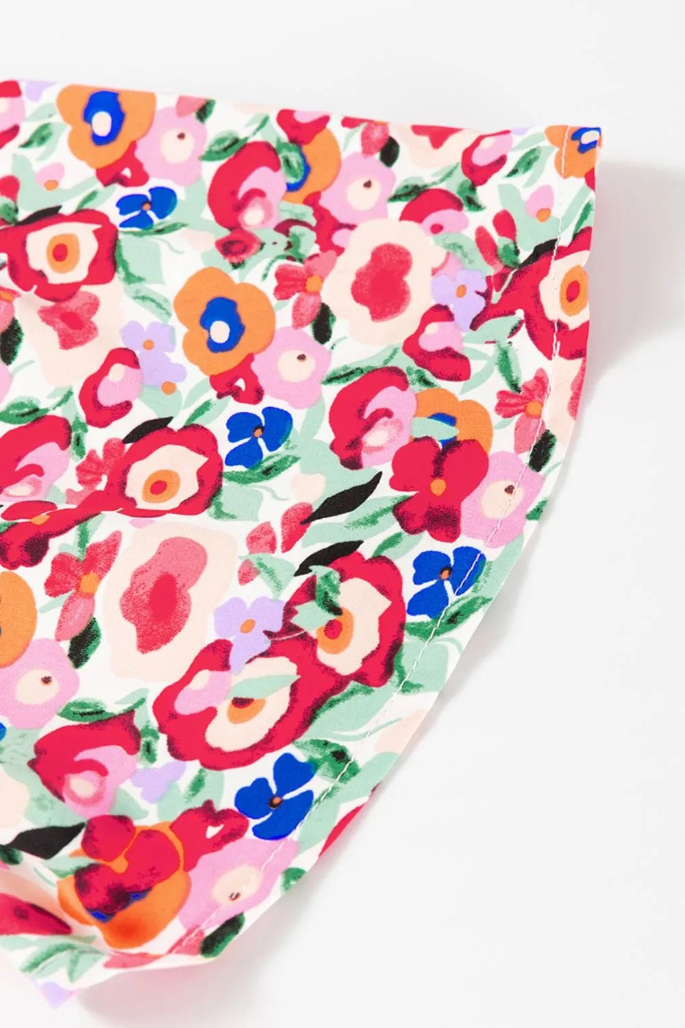 Floral Half Sleeve Deep V Neck Cutout Back Maxi Dress - adritiX