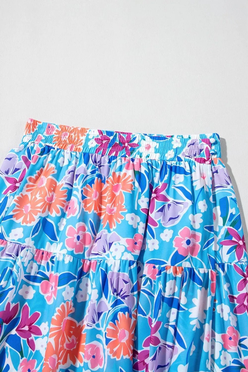 Floral Printed High Waist Split Skirt - adritiX