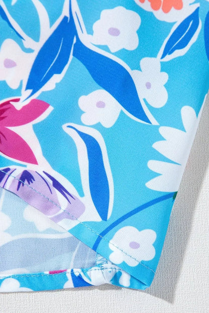 Floral Printed High Waist Split Skirt - adritiX