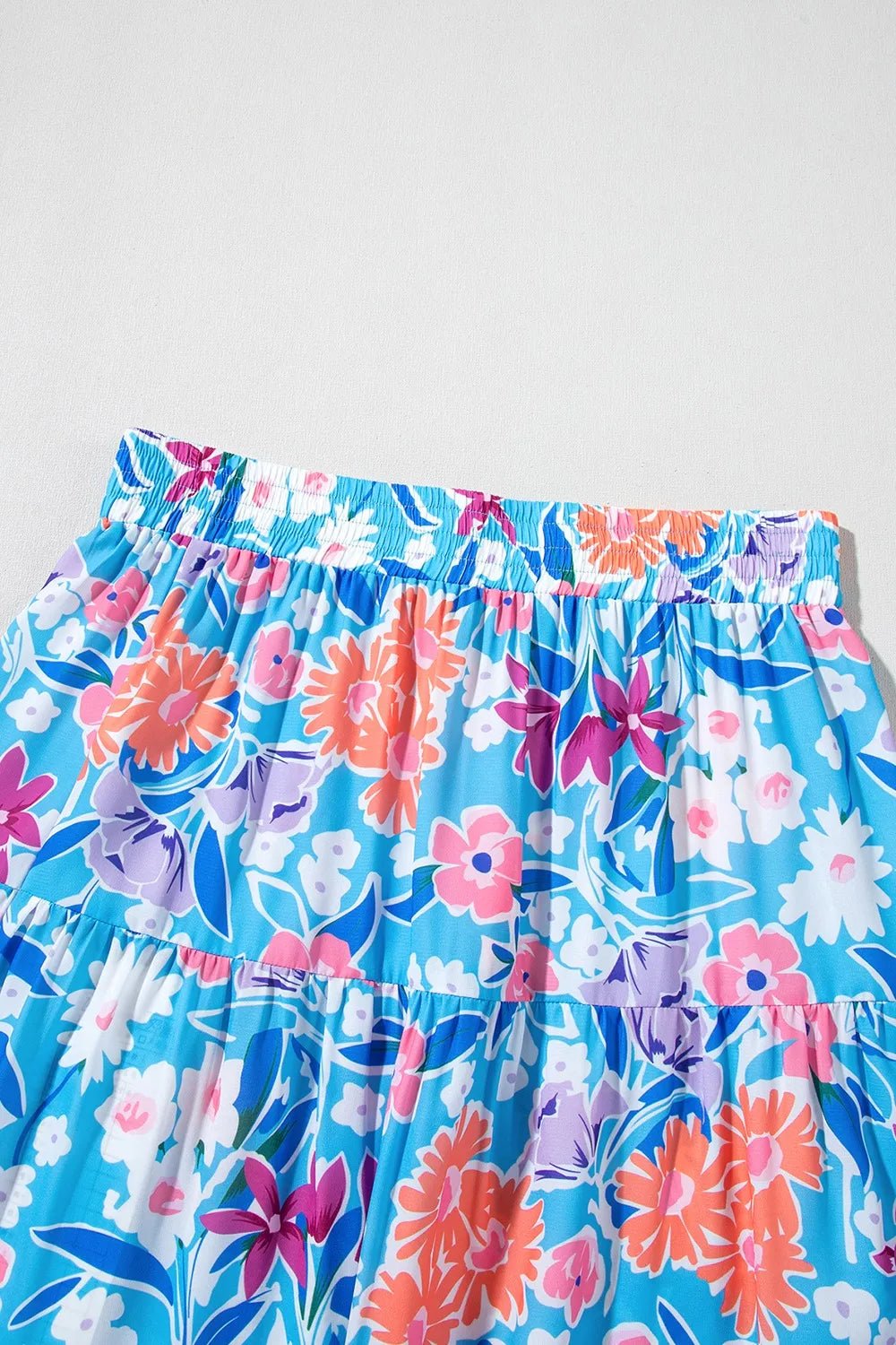 Floral Printed High Waist Split Skirt - adritiX