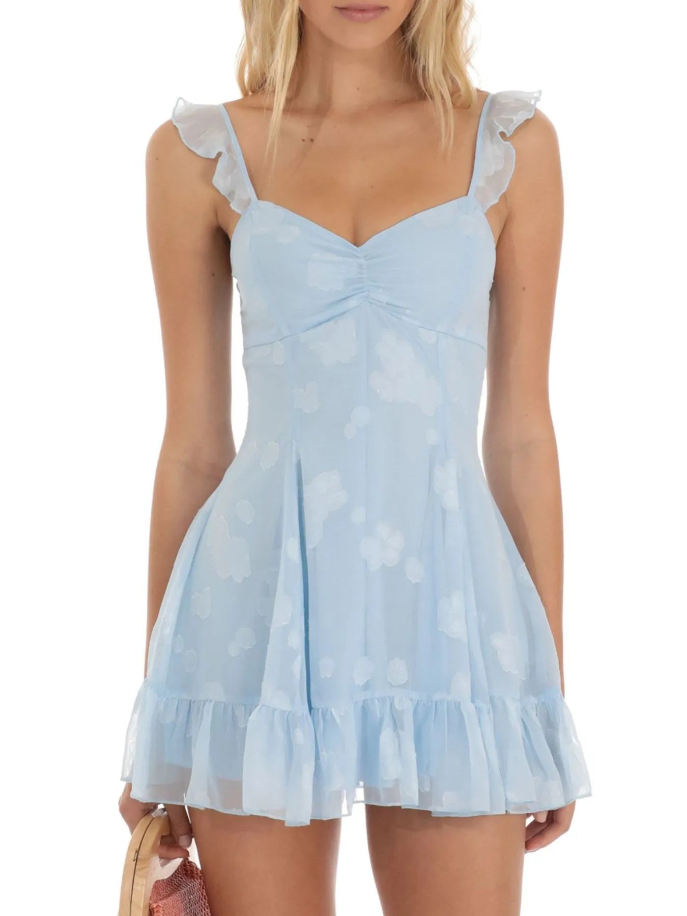 Floral Sweetheart Ruffled Cami Mini Dress - adritiX