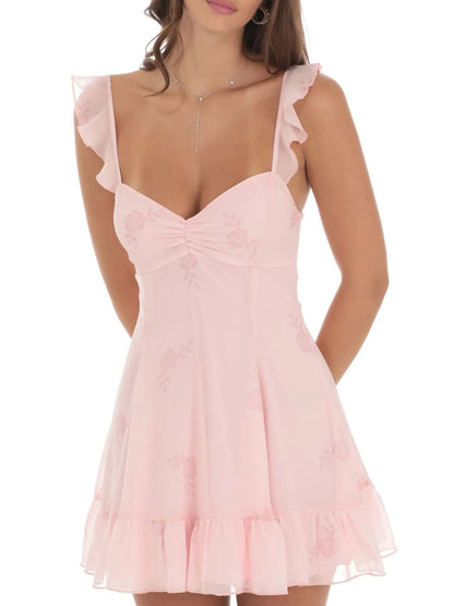 Floral Sweetheart Ruffled Cami Mini Dress - adritiX