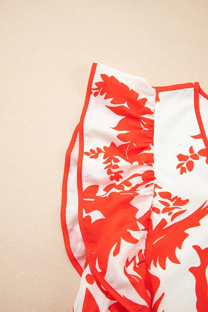 Floral V - Neck Summer Midi Dress - adritiX
