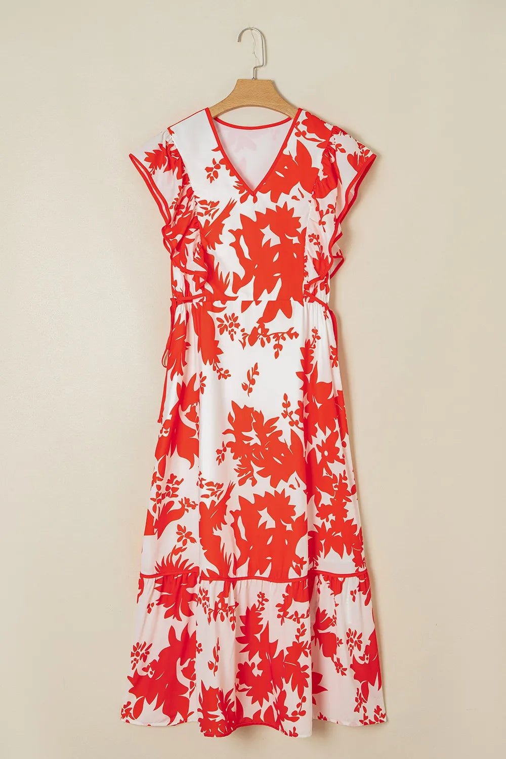 Floral V - Neck Summer Midi Dress - adritiX