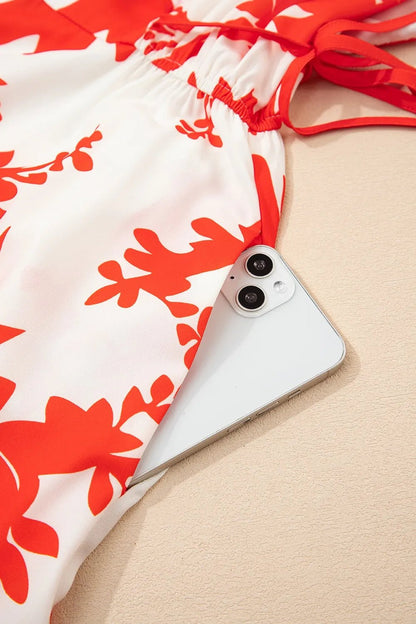 Floral V - Neck Summer Midi Dress - adritiX
