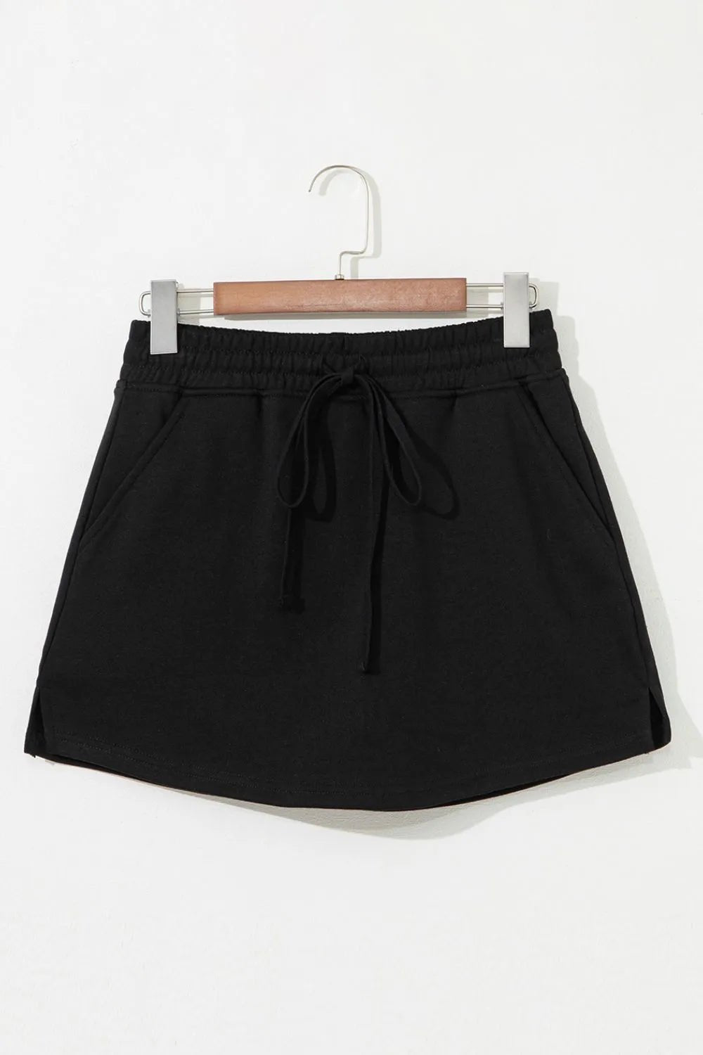French Terry Drawstring Mini Skort with Pockets - adritiX