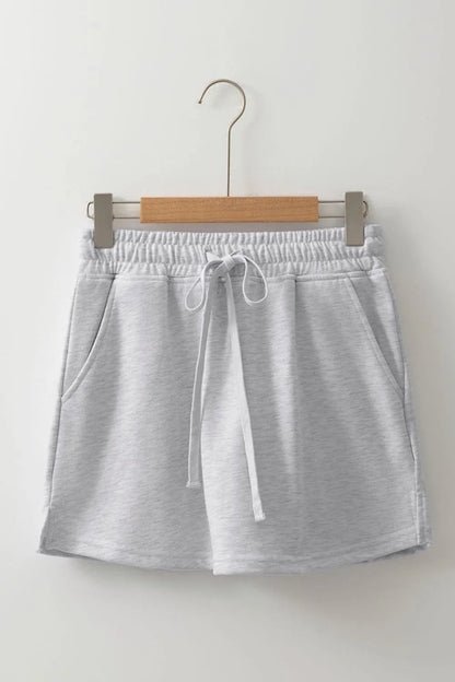 French Terry Drawstring Mini Skort with Pockets - adritiX