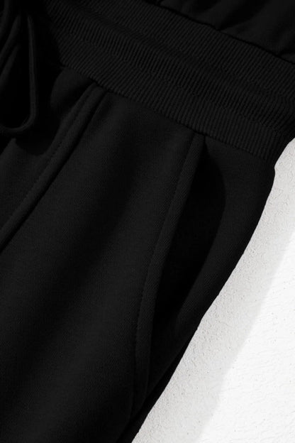French Terry Zipped Collar Sleeveless Drawstring Waist Mini Dress - adritiX