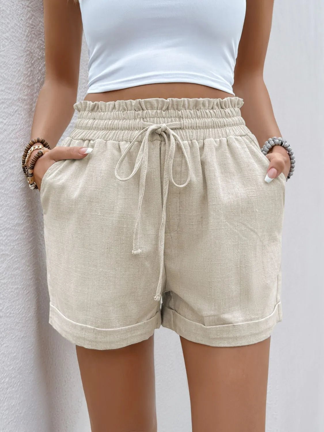 Frill Drawstring Shorts - adritiX