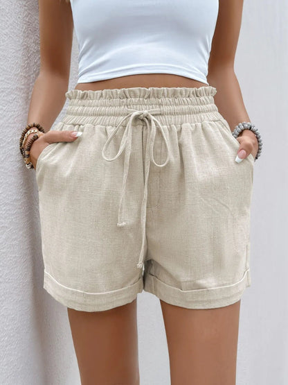 Frill Drawstring Shorts - adritiX
