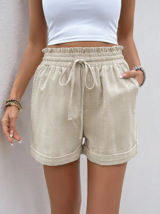 Frill Drawstring Shorts - adritiX