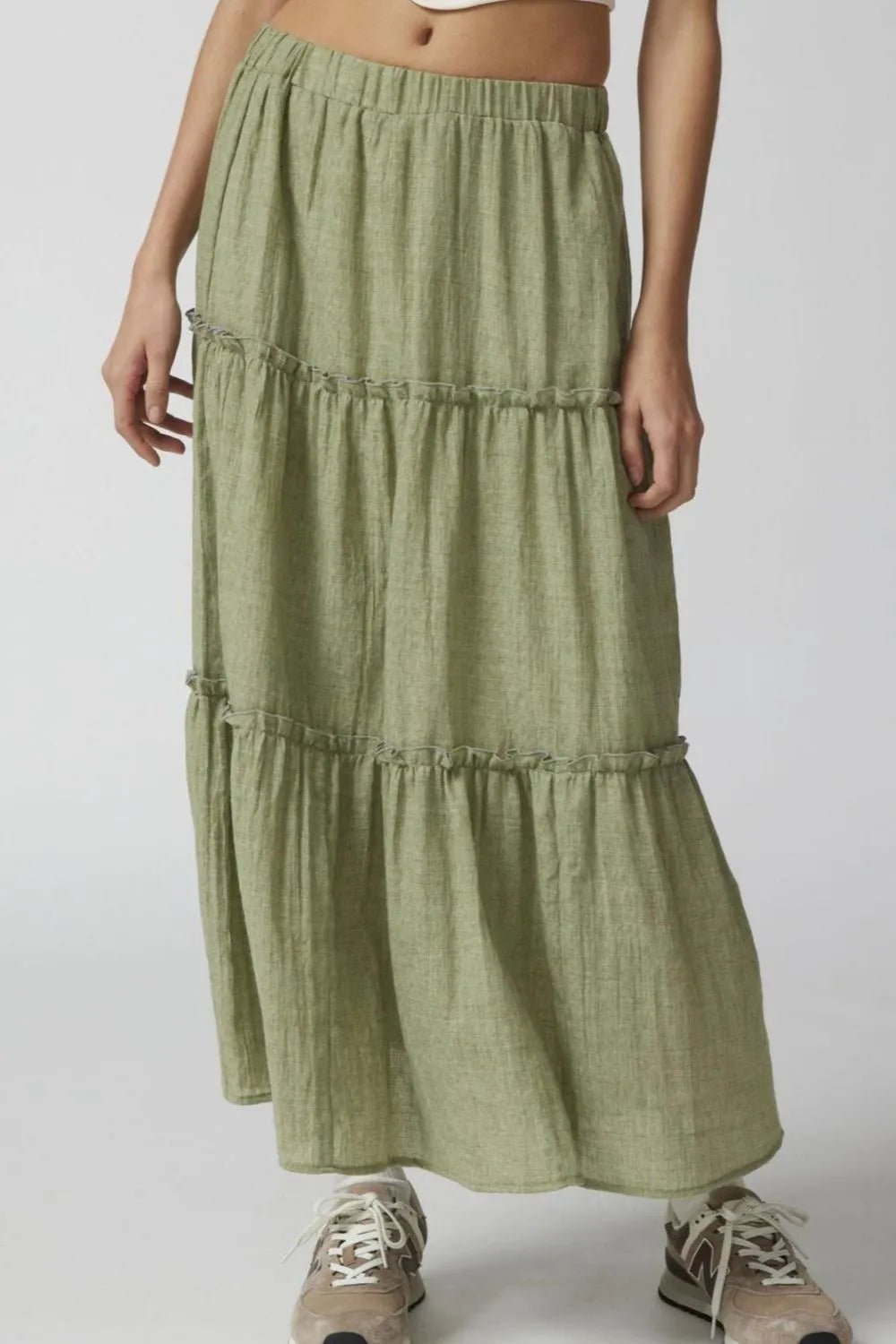 Frill Elastic Waist Skirt - adritiX