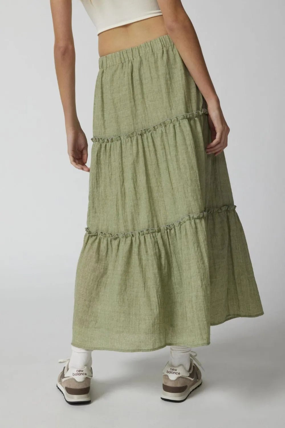 Frill Elastic Waist Skirt - adritiX
